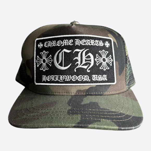 Chrome Hearts Green Camouflage Trucker Hat - Picture 1 of 8